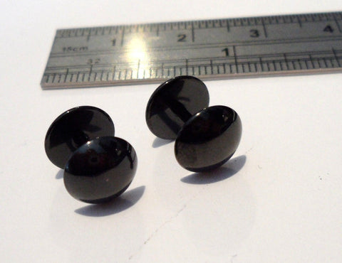 Black Titanium Dome O Gauge Looking Plugs Faux Fake Lobe Piercings - I Love My Piercings!