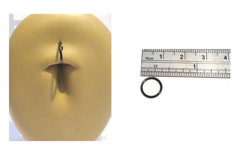 Black Titanium Small Easy to Use Seamless Hoop Belly Navel Ring 18 gauge 18g - I Love My Piercings!