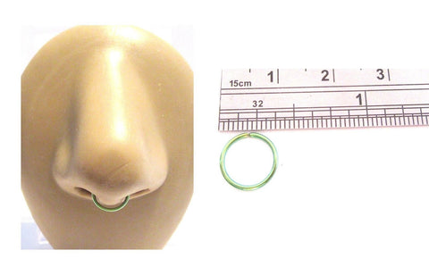 Green Titanium Seamless Thin No Ball Easy to Use Septum Hoop Ring 20 gauge 20g - I Love My Piercings!