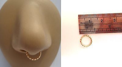 Twisted Gold Titanium Seamless Nose Septum Hoop Ring 16 gauge 16g 9mm Diameter - I Love My Piercings!