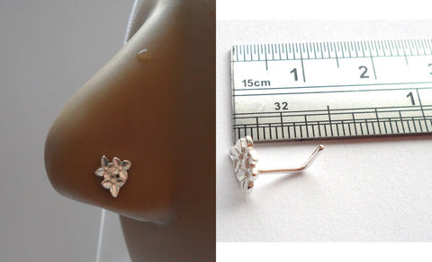 Sterling Silver L Shape Nose Ring Pin Stud Flower Bunch Jewelry 20g 20 gauge - I Love My Piercings!