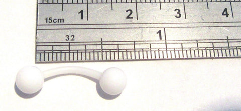 White Bioplast Surgical Plastic Flexible VCH Jewelry Clit Metal Sensitive Hood Bar 14g - I Love My Piercings!