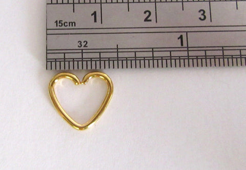 Gold Titanium Heart Seamless Cartilage Daith Tragus Helix Hoop Ring 16 gauge - I Love My Piercings!