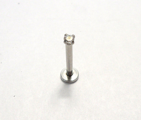 Clear CZ Crystal Cartilage Lip Stud Post Earring Straight Bar 16 gauge 16g 10 mm - I Love My Piercings!