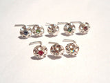 8 Piece Sterling Silver CZ Nose L Shape Shields Posts Pins Studs 22 gauge 22g - I Love My Piercings!