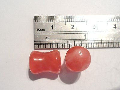 CORAL Murano Stone Double Flare Plugs 0 gauge 0g - I Love My Piercings!