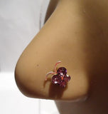 Sterling Silver Crystal Butterfly L Shape Post Nose Ring Stud Pin 20 gauge 20g - I Love My Piercings!