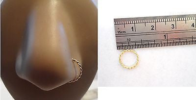 Coiled Enamel Non Tarnish Nose Hoop Ring Jewelry 20 gauge 20g Gold - I Love My Piercings!