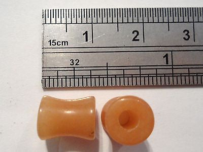 New GOLDEN AGATE STONE Organic Ear Plugs 2 gauge - I Love My Piercings!