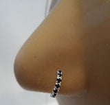 Sterling Silver Crystal Half Hoop Nose Stud L Shape Post Pin Ring 22 gauge 22g - I Love My Piercings!