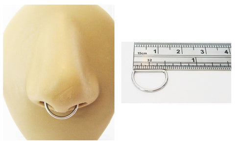 Surgical Steel Straight Bar Easy to Use Septum Nose Hoop 16 gauge 16g 12mm - I Love My Piercings!