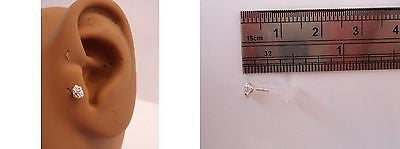 Plastic Cartilage Tragus Ring Stud Post Clear Crystal Teardrop 16 gauge 16g - I Love My Piercings!