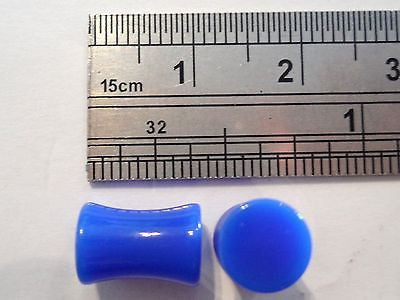 Pair 2 pieces Double Flare Acrylic Ear Lobe Plugs 2 gauge 2g Dark Blue - I Love My Piercings!