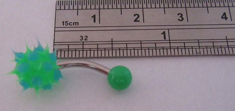 Surgical Steel Soft Silicone Curved Bar VCH Jewelry Clit Clitoral Hood Ring Green Blue - I Love My Piercings!