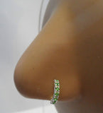 Sterling Silver Crystal Half Hoop Nose Stud L Shape Post Pin Ring 22 gauge 22g - I Love My Piercings!