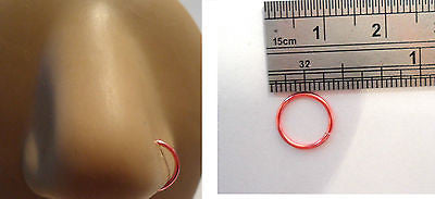Enamel Non Tarnish Nose Piercing Hoop Ring Jewelry 20 gauge 20g Peach - I Love My Piercings!