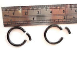 Black Titanium Segments Earrings Hoops Barbells 12g 12 gauge 12mm Diameter - I Love My Piercings!