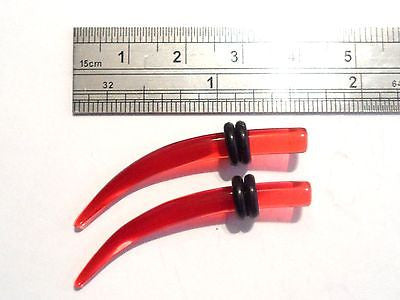 RED Curved Lobe Stretchers Plugs Tapers Ear Gauges 6 gauge 6g - I Love My Piercings!