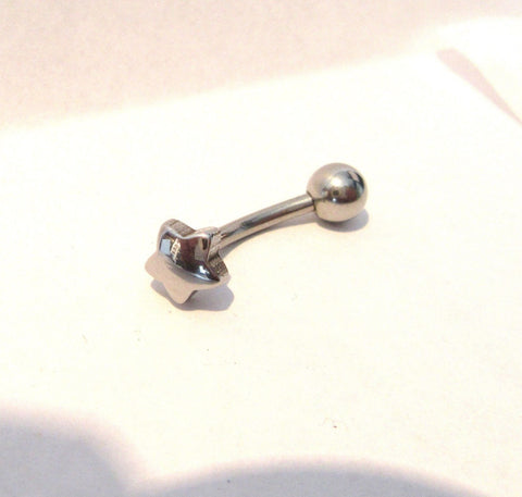 Surgical Steel Star Curved Barbell Bar VCH Jewelry Clit Clitoral Hood Ring 14 gauge 14g - I Love My Piercings!