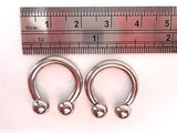 Surgical Stainless Steel Horseshoes Half Hoop Circular Earrings 12mm 8 gauge 8g - I Love My Piercings!