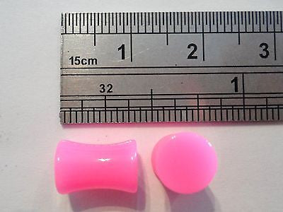 Pair 2 pieces Double Flare Acrylic Ear Lobe Plugs 2 gauge 2g Pink - I Love My Piercings!