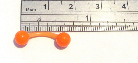 Orange Bioplast Surgical Plastic Flexible VCH Jewelry Clit Metal Sensitive Hood Bar 14g - I Love My Piercings!