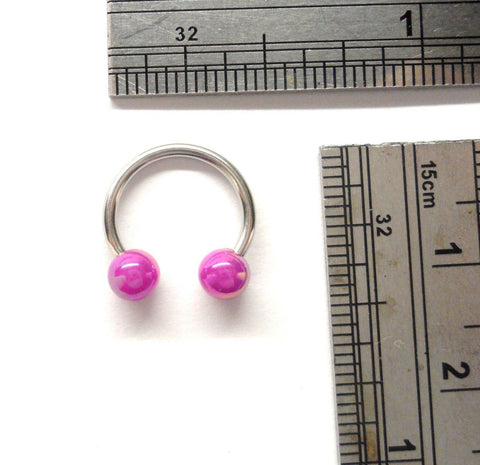 Surgical Steel Pearlized Purple Cartilage Piercing Hoop Horseshoe 16 gauge 16g - I Love My Piercings!