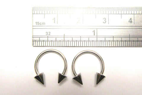 Pair Surgical Steel Horseshoes Spikes Hoops Cartilage Lip Rings 16 gauge 10mm - I Love My Piercings!