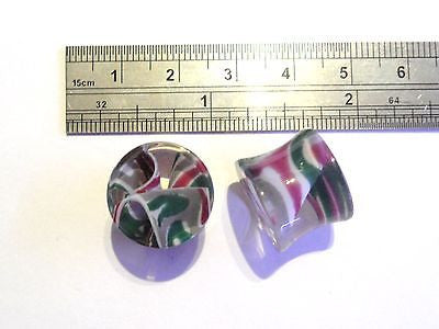 Pair COLORFUL Double Flare Ear Lobe Plugs 9/16 inch " - I Love My Piercings!