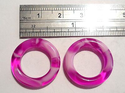 Pair PURPLE Marble Acrylic Seamless Segment Lobe Hoops Rings Plugs 6 gauge 6g - I Love My Piercings!