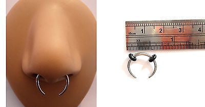 Surgical Steel Hoop Pincher Round Tapered Septum Nose Ring 14 gauge 14g - I Love My Piercings!