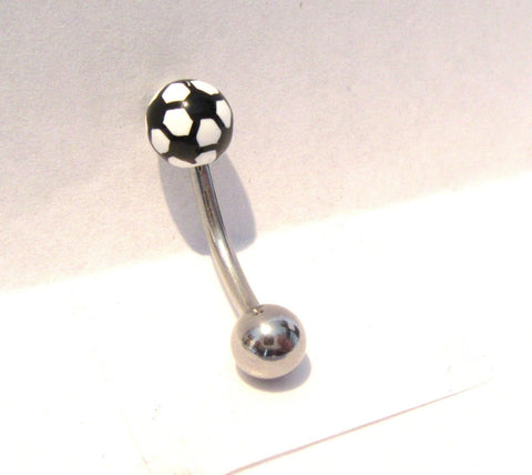 Surgical Steel Football Soccer Ball Barbell VCH Jewelry Clit Clitoral Hood Ring 14 gauge - I Love My Piercings!