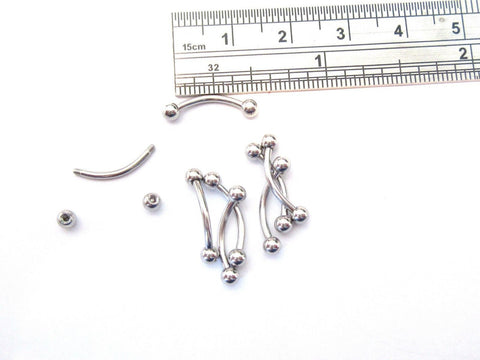 Surgical Steel Silver Curved Barbells Initial Piercing Jewelry 16 gauge 10 mm - I Love My Piercings!