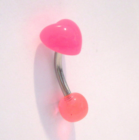 Surgical Steel Pink Heart Curved Barbell VCH Jewelry Clit Clitoral Hood Ring 14 gauge - I Love My Piercings!
