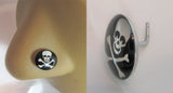 Surgical Steel Large Skull Crossbones Nose Stud L Shape Pin Post 20 gauge 20g - I Love My Piercings!