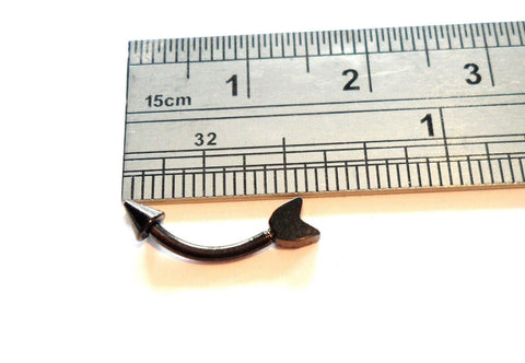 Black Titanium Arrow Curved Barbell Rook Eyebrow Cartilage Ring 16 gauge 16g - I Love My Piercings!