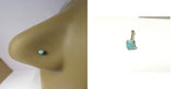 10K Yellow Gold Turquoise Stone Nose Bone Ball End Pin Ring 20 gauge 20g - I Love My Piercings!