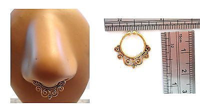 Gold Brass Fake Faux Chandelier Ornate Septum Ring Hoop Barbell Looks 18 gauge - I Love My Piercings!