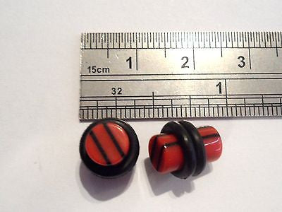Pair 2 pieces Shorter Length Acrylic Ear Lobe Plugs 2 gauge 2g O rings Brick Red - I Love My Piercings!