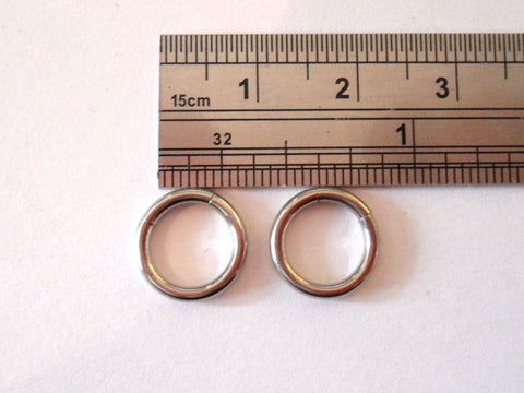 Stainless Steel Segment Earrings Nipple Lip Rings 14g 14 gauge 8mm Diameter - I Love My Piercings!