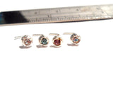 4 Piece Sterling Silver Swirl CZ Crystal Nose Studs L Shape Posts Pins 22 gauge - I Love My Piercings!