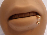 Gold Titanium Lip Ring Bottom Side Half Hoop Horseshoe 16 gauge 16g - I Love My Piercings!
