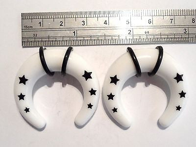 New STAR Pinchers Plugs Tapers Black White 00 gauge 00g - I Love My Piercings!