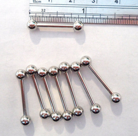 8 Pc Surgical Steel Initial Nipple Piercing Jewelry for Piercers 14 gauge 14g - I Love My Piercings!