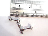 3 Clear Crystal 5mm 4mm 3mm Triple Forward Helix Studs Barbells 16 gauge 16g - I Love My Piercings!