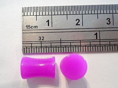 Pair 2 pieces Double Flare Acrylic Ear Lobe Plugs 2 gauge 2g Purple - I Love My Piercings!