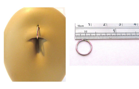 Oil Slick Titanium Small Easy to Use Seamless Hoop Belly Navel Ring 18 gauge 18g - I Love My Piercings!
