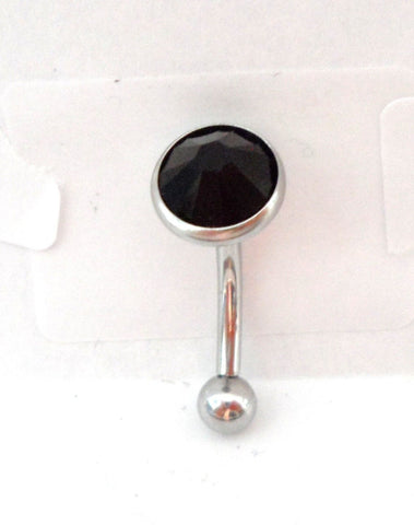 Flat Top Black Crystal CZ Vertical Clitoral Hood VCH Jewelry Barbell Genital 14 gauge - I Love My Piercings!