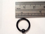 Nose Ring Jewelry BLACK Titanium Hoop Captive CBR 14 gauge 14g 10mm - I Love My Piercings!