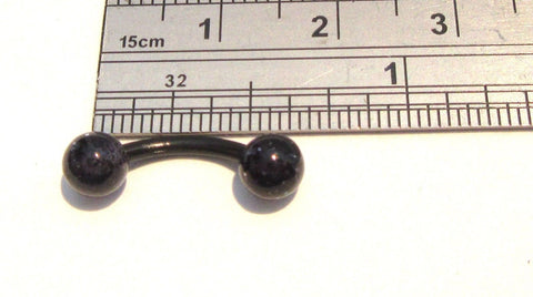 Black Glitter Surgical Plastic Flexible VCH Jewelry Clit Metal Sensitive Hood Bar 14g - I Love My Piercings!